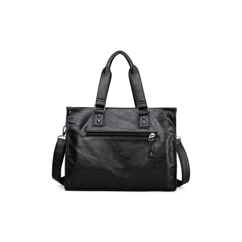 LETOO PU Leather Handbag Men's Black-2