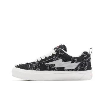 EOKAGAH Slip Resistant, Abrasion Resistant, Breathable Low Top Skateboard Shoes Unisex Denim Black