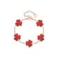 Five-Flower Clover Bracelet-Red
