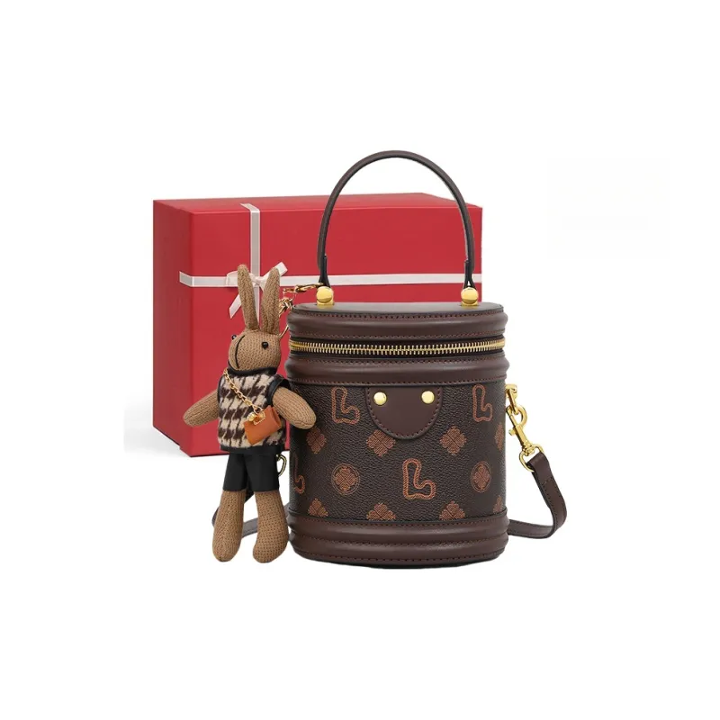 CNNCOO Synthetic Leather Bucket Bag, One Shoulder Handbag Regular Women's Coffee-0