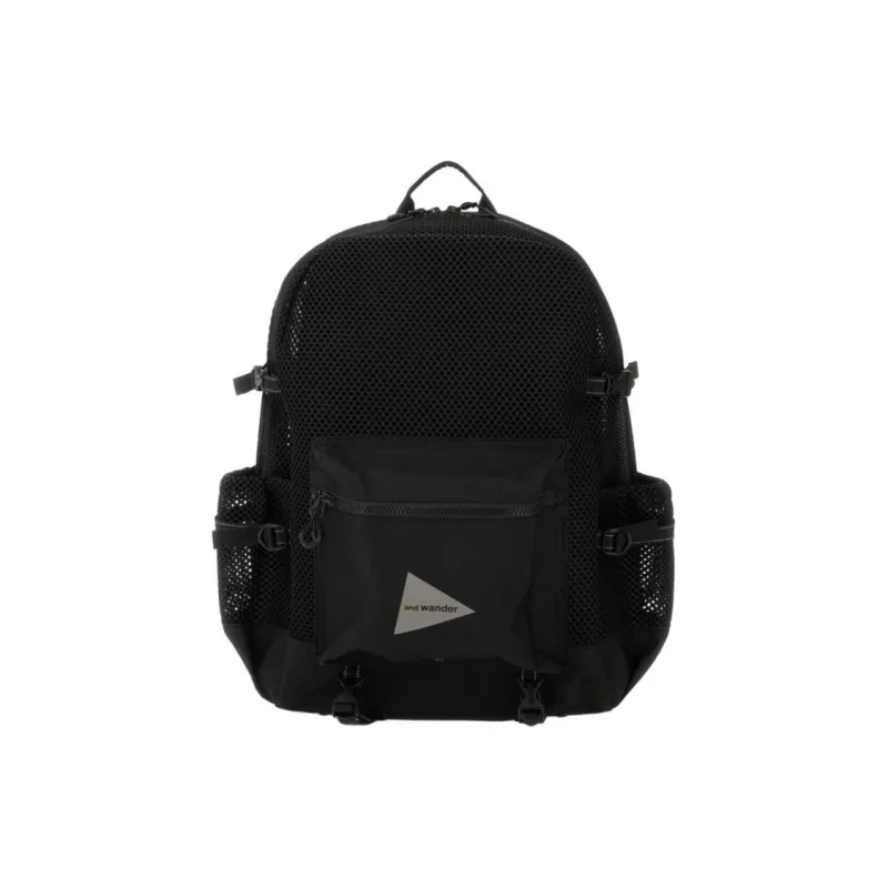 And Wander Polyester Backpack Unisex Black-0