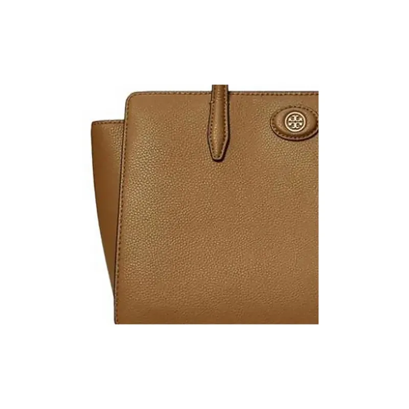 TORY BURCH Litchi Grain Leather Tote Bag, Shopping Bag, Handbag Women's Brown-2