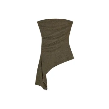 ZARA Strapless Tops Women's Dark Khaki