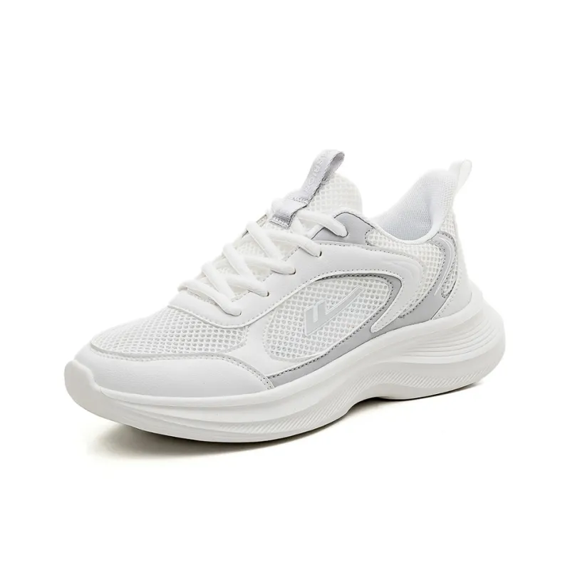 Warrior Breathable Lightweight Height Increasing Casual Shoes Unisex White Gray-1