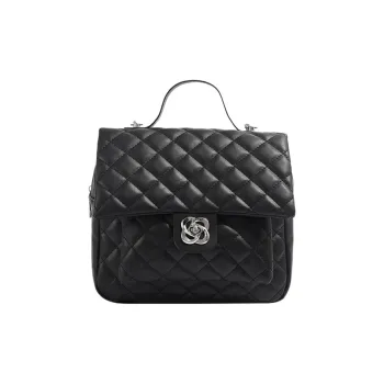 JANE KLAIN Synthetic Leather Backpack Regular Women's Knight Black/Cream White