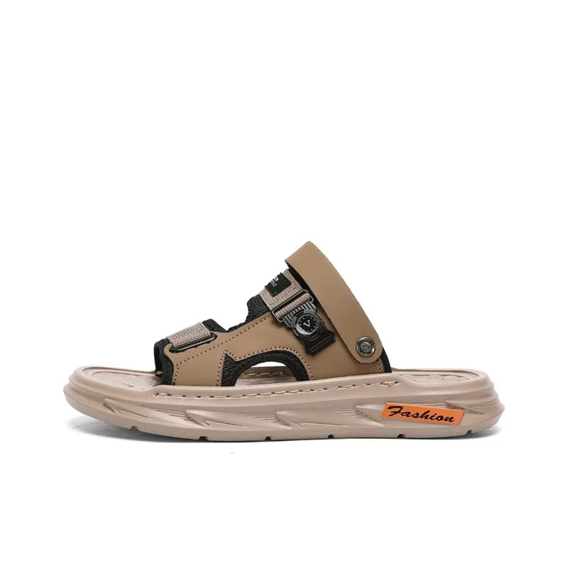 Shiozawa Beach Sandals Men Black/Gray/Khaki-8
