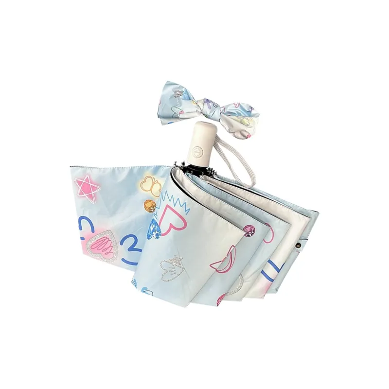 FY Heart Butterfly Vinyl Sun Umbrella, Umbrella-1