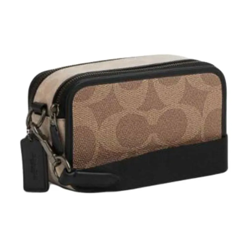 COACH Wyatt Coated Canvas Crossbody Bags Trumpets Men's Tan-1