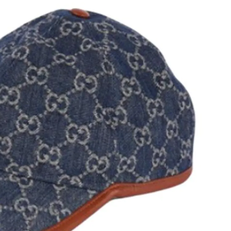 GUCCI Denim Baseball Caps Men's Marine Blue-2