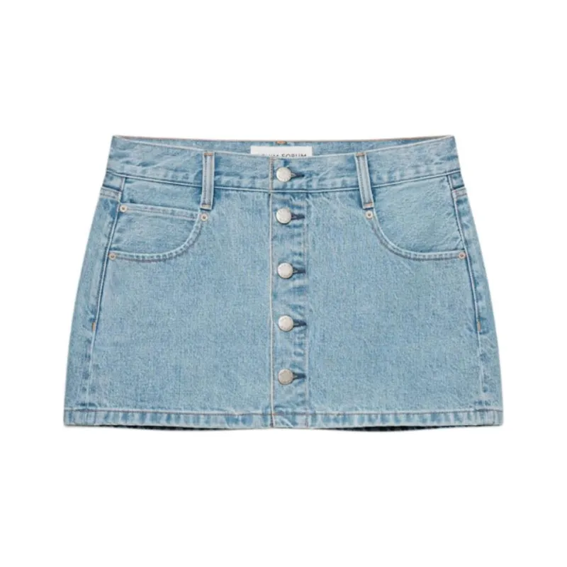 ARITZIA SS25 Denim Forum The Gisele Micro Denim Skirt Denim Short Skirts Women's-0