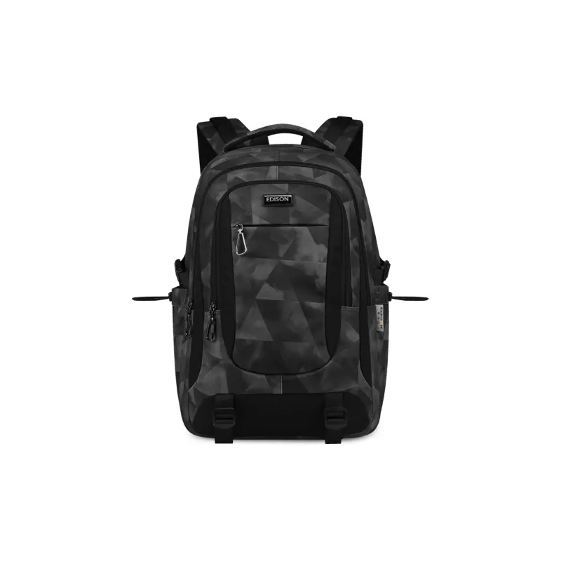 EDISON Repellent Oxford Cloth Backpack Regular Unisex Black Gray/Dark Blue/Black-0
