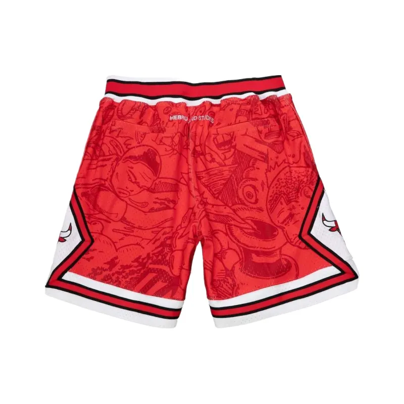 Mitchell & Ness Hebru Casual Shorts Fan Edition Men's Red-1