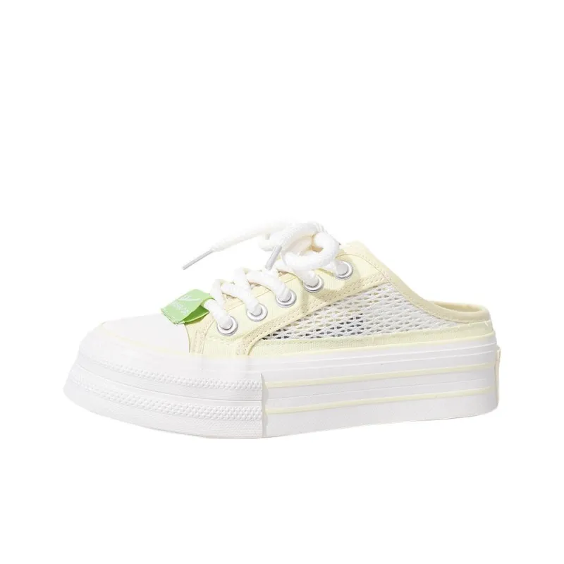 Warrior Abrasion Resistant Quiet Closed Toe Slippers Women's White Yellow-0