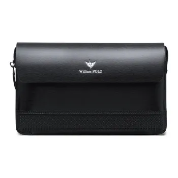 WilliamPOLO Split Cow Leather Money Clip, Wallet, Card Holder, Smartphone Passport Holder, Clutch Men's Black/Coffee