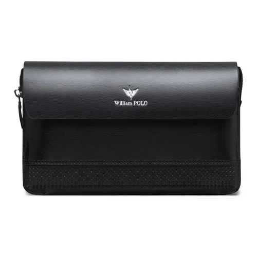 WilliamPOLO Split Cow Leather Money Clip, Wallet, Card Holder, Smartphone Passport Holder, Clutch Men's Black/Coffee