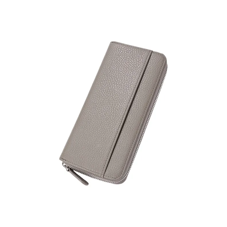 CARTELO Top Grain Cow Leather Multiple Card Slots Clutch Wallet Regular Unisex Black/Light Green/Light Blue/Pink/Gray-6