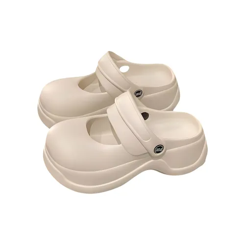 XIAOCHUSHU Summer Teenage Mary Jane Slippers Outerwear Platform Home EVA Slippers Beach Shoes Closed Toe