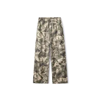 Dounkol Cargo Pants Men Green Yellow Camouflage
