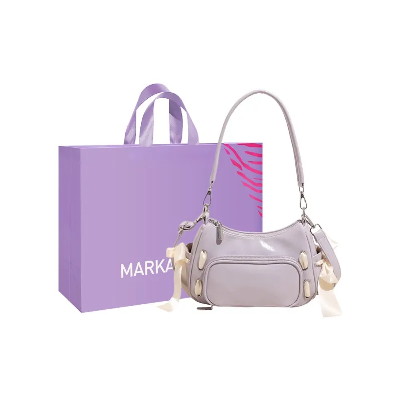MARKANGARO PU Portable Underarm Shoulder Bag Women's Blue/Purple/Pink/Black/White-14