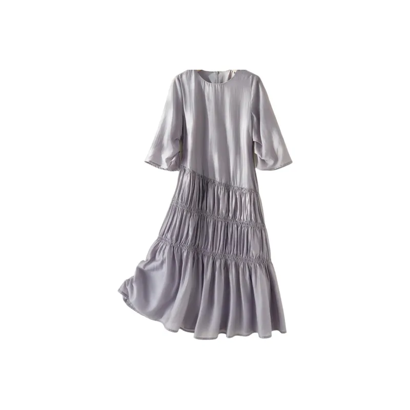 IHIMI Short Sleeved Dress Women's Cool Gray-0