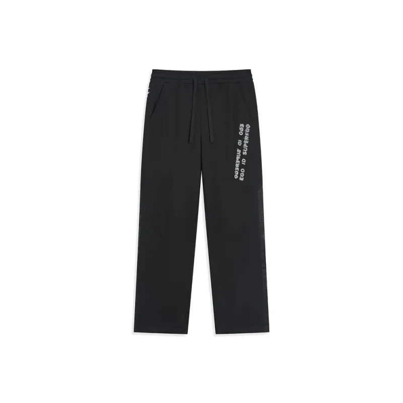 XTEP Knitted Sweatpants Unisex Jet Black-0