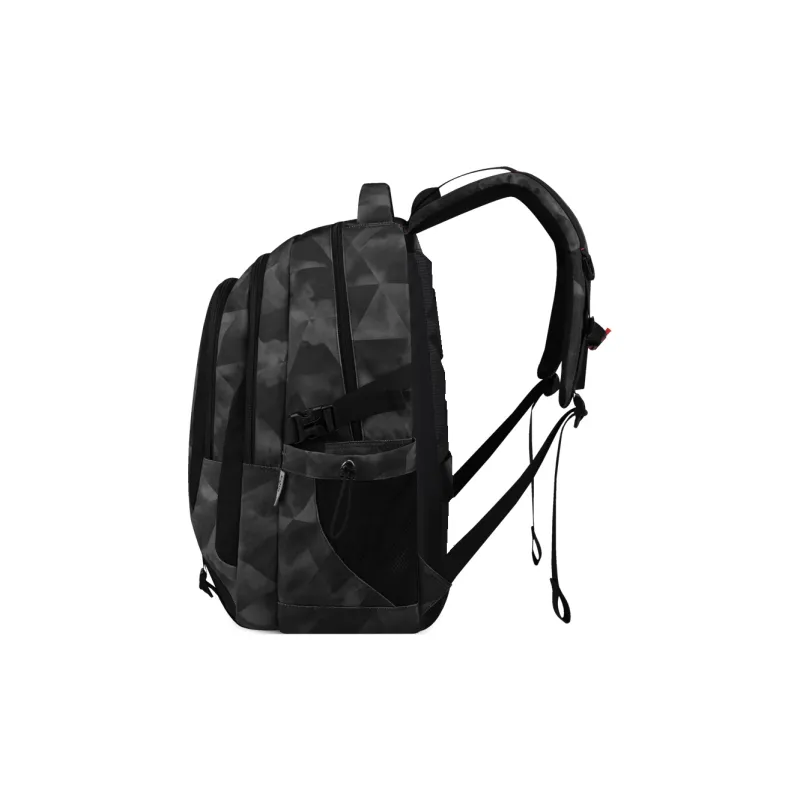 EDISON Repellent Oxford Cloth Backpack Regular Unisex Black Gray/Dark Blue/Black-3