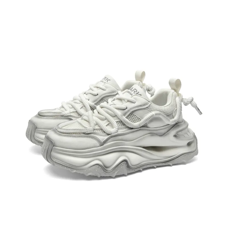 FAIRWHALE Anti Slip Wear Resistant Low Top Chunky Sneakers Men's Glacier Gray-2