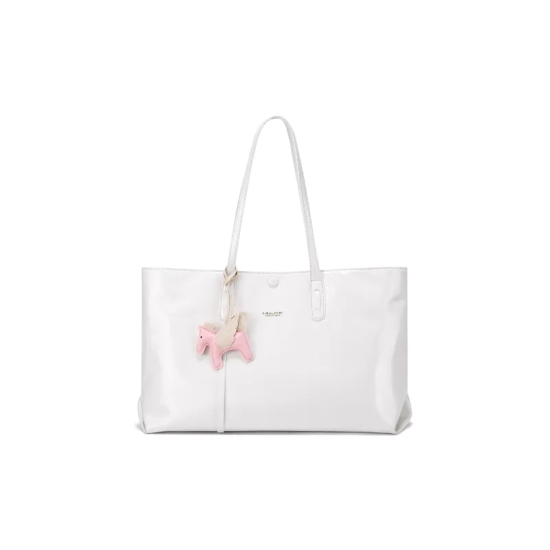 FAIRWHALE PU Tote Shopping Bag Underarm Shoulder Bag Women's White-0