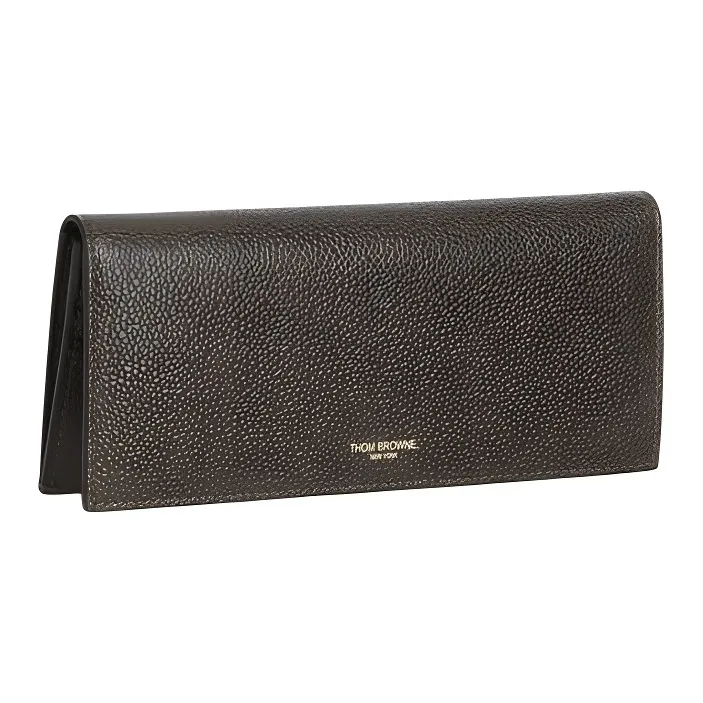 THOM BROWNE· Pebble Textured Calfskin Wallet Large Size Men's Cedar Brown-2