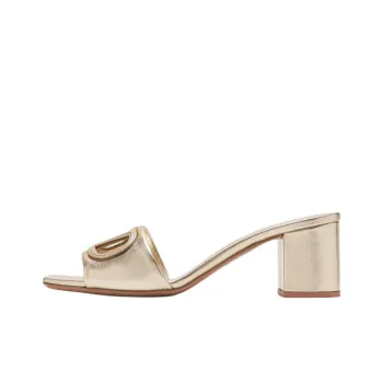 Valentino VLOGO CUT OUT Slide Slippers 6cm Women's Gold