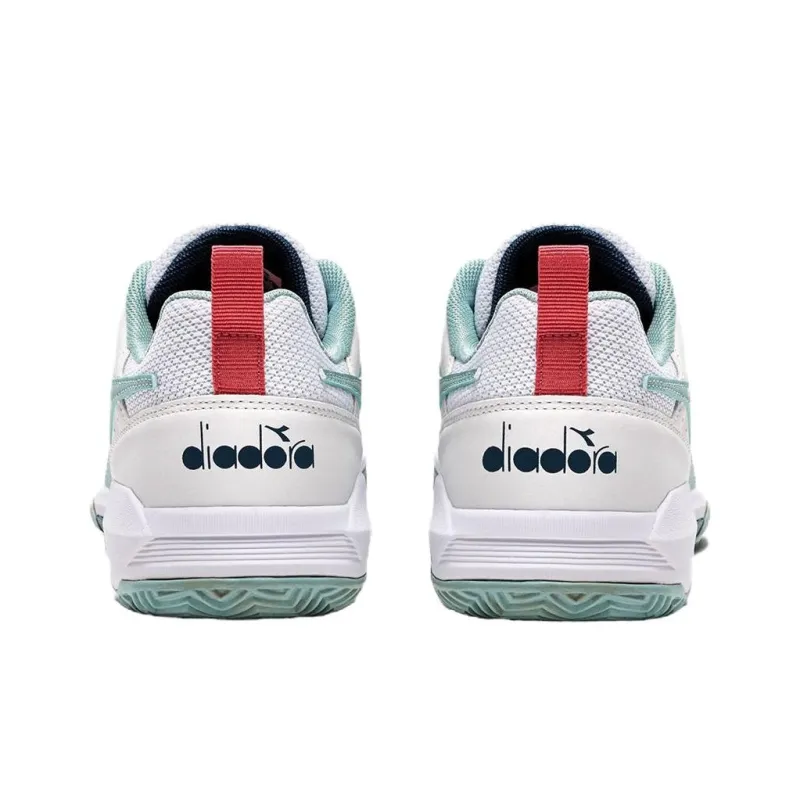 Diadora Anti Slip Wear Resistant Low Top Tennis Shoes Women's White-3