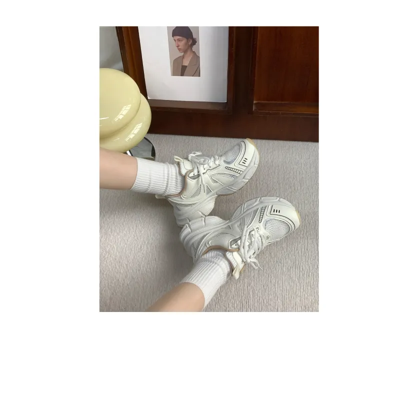 VICTORIA&VERA Slip Resistant, Abrasion Resistant, Breathable Low Top Chunky Sneakers Women's-3