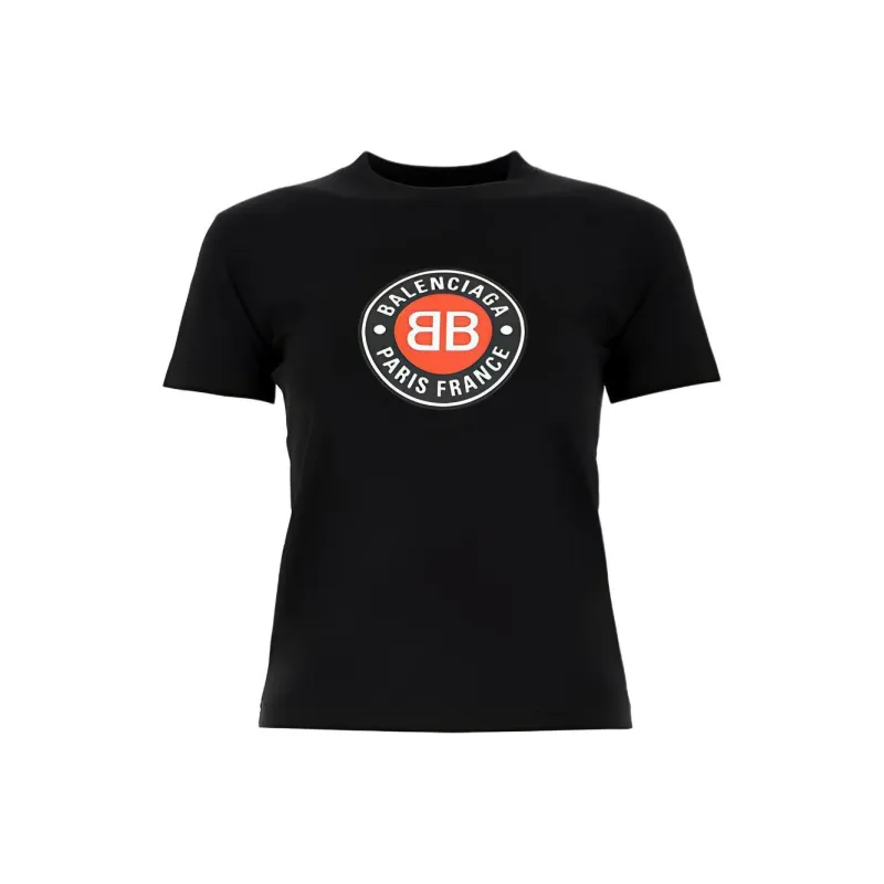 Balenciaga Logo Print T Shirt 'Black'-0