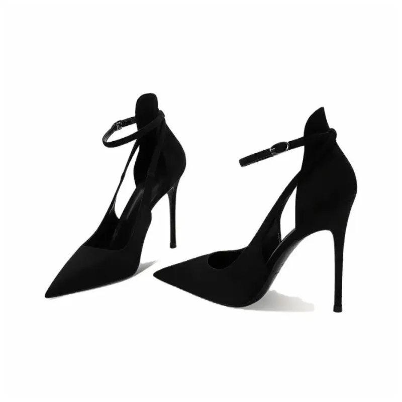 Dawei's House Slim Heel High Heels Women's Black Gift Box Set-6