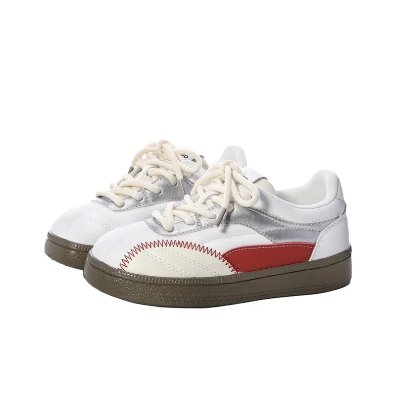 The New Age Family Low Top Skateboard Shoes Women's White Red-1