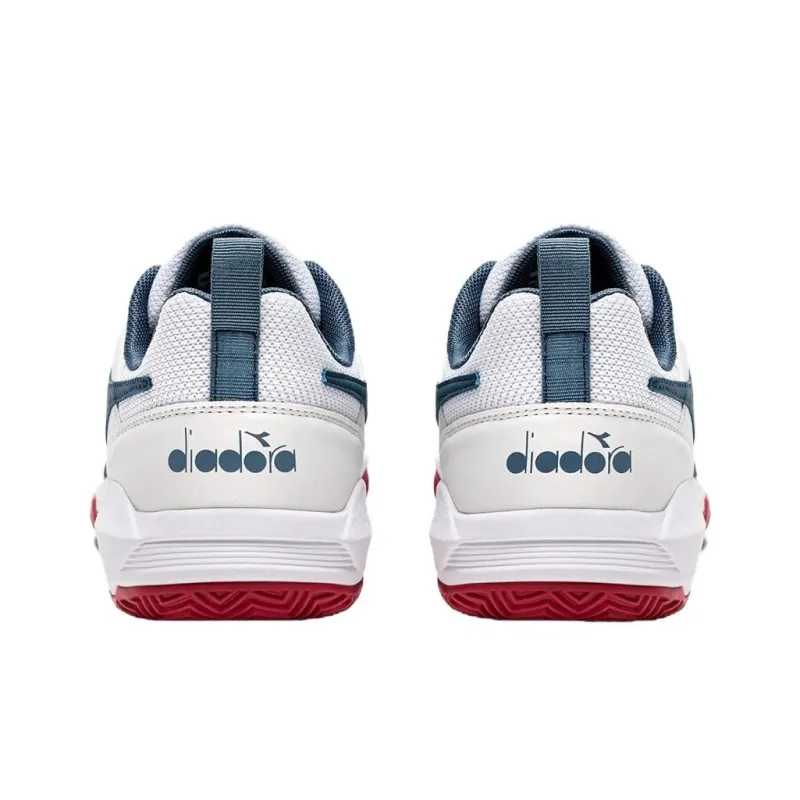 Diadora Cushioning, Wear Resistant Low Top Tennis Shoes Men's White Blue-3