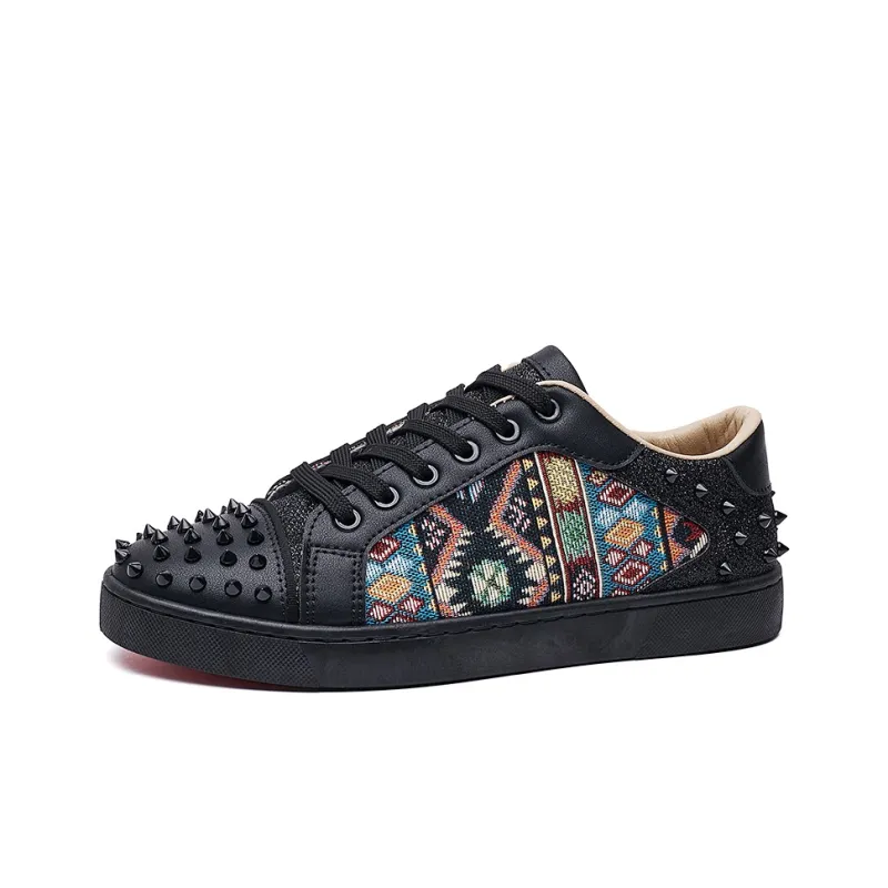 VANSSI Low Top Skateboard Shoes Men's Black-2