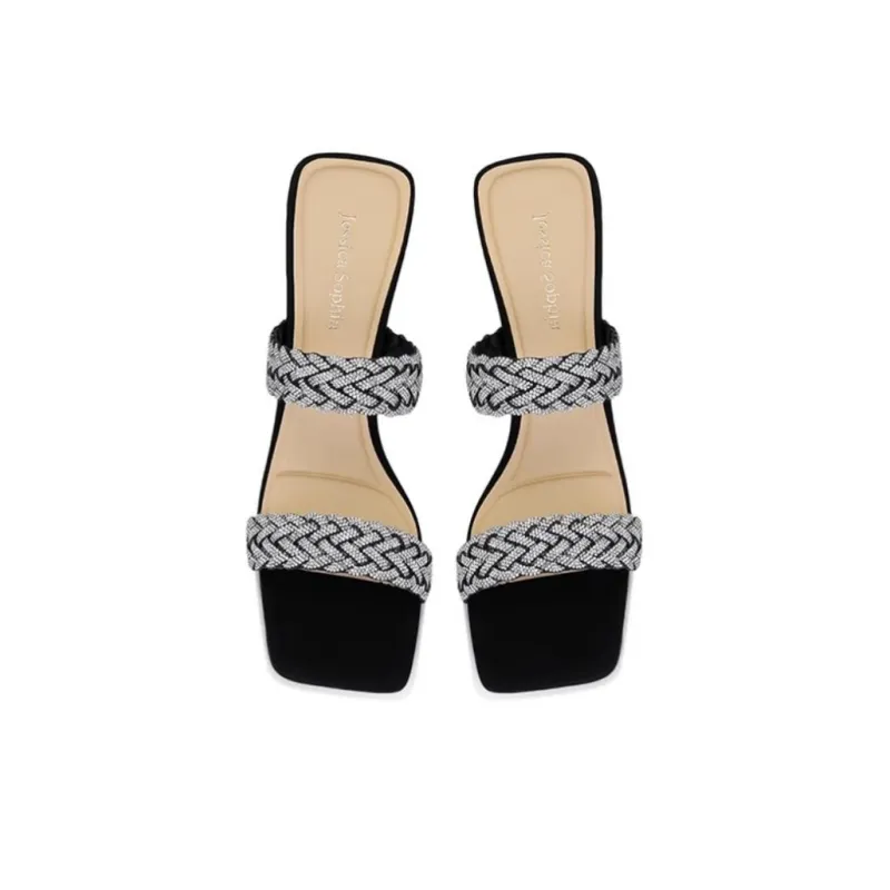 JESSICA SOPHIA Rhinestone Slip Resistant Abrasion Resistant Slide Slippers Women's-4