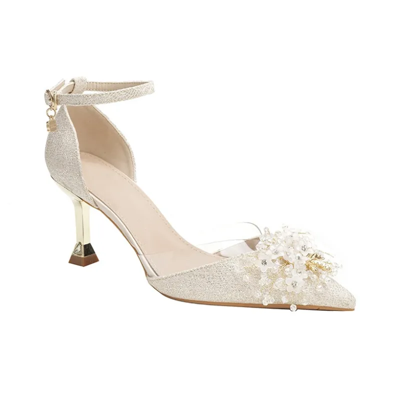 KATHRYN WILSON Slim Heel High Heels 7cm Women's Champagne-8