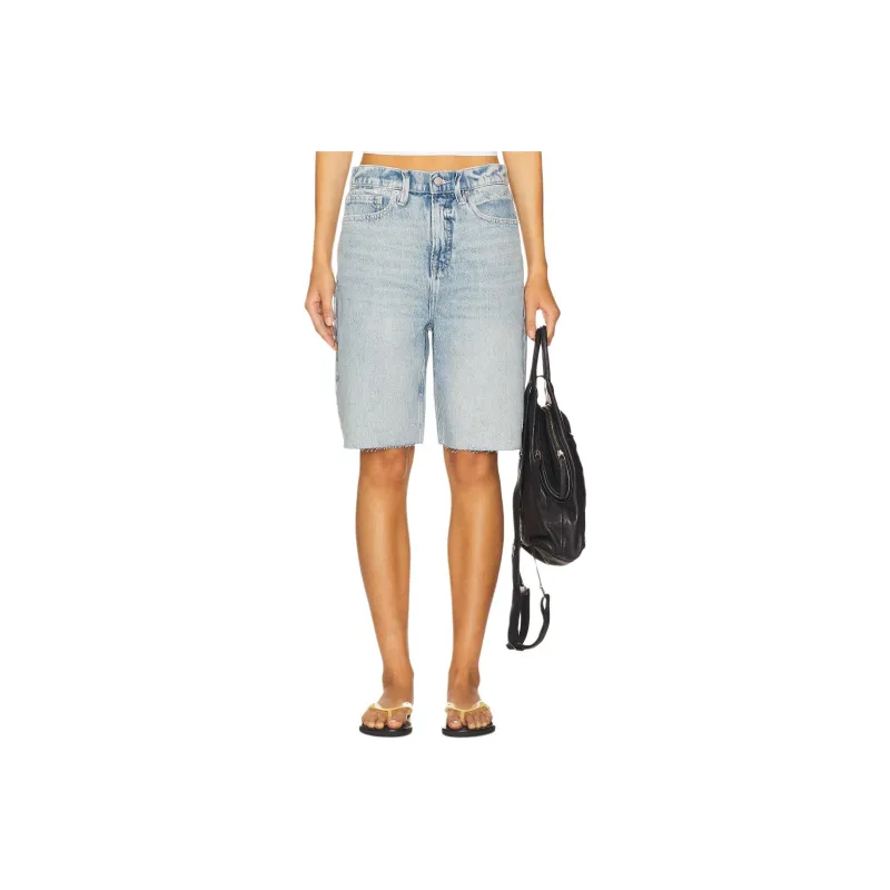 GOOD AMERICAN Denim Shorts Women's Light Blue-0