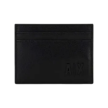 ARMANI EXCHANGEAE Regenerated Leather Card Holder Men's Black