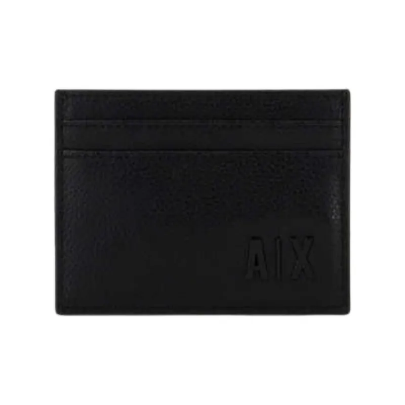 ARMANI EXCHANGEAE Regenerated Leather Card Holder Men's Black-0