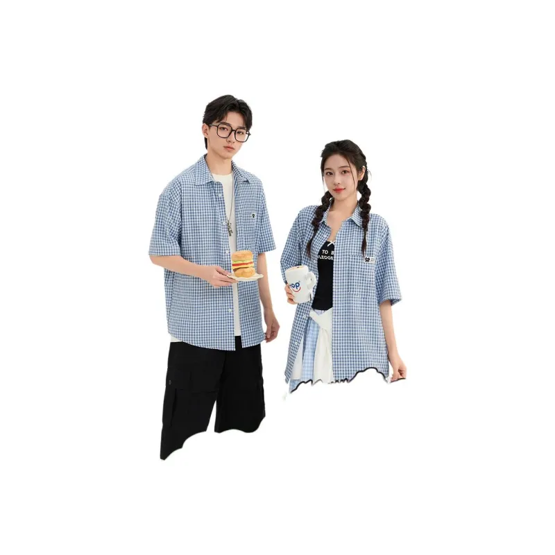 Three blessings Shirts Men Blue-1