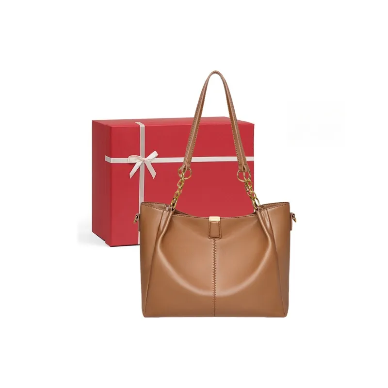 CNNCOO Synthetic Leather Tote Portable Crossbody Bag, Shoulder Bag Women's Cocoa Brown-0