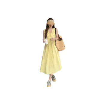 GOSO Sleeveless Dresses Women's Yellow