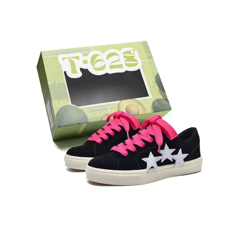 T628 Stars Puffy Shoes Slip Resistant, Abrasion Resistant, Lightweight Low Top Skateboard Shoes Unisex-75