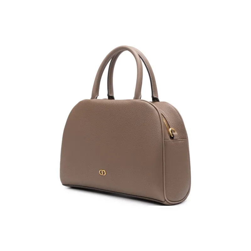 Chrisdien Deny Cow Leather Dome Bag Handbag Women's White/Red/Gray-14
