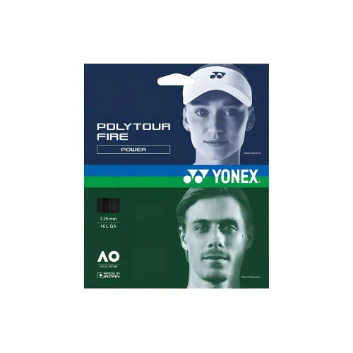 YONEX Tennis Racket Strings Polyester Unisex 12m*1.25mm Bright Orange Unisex Black
