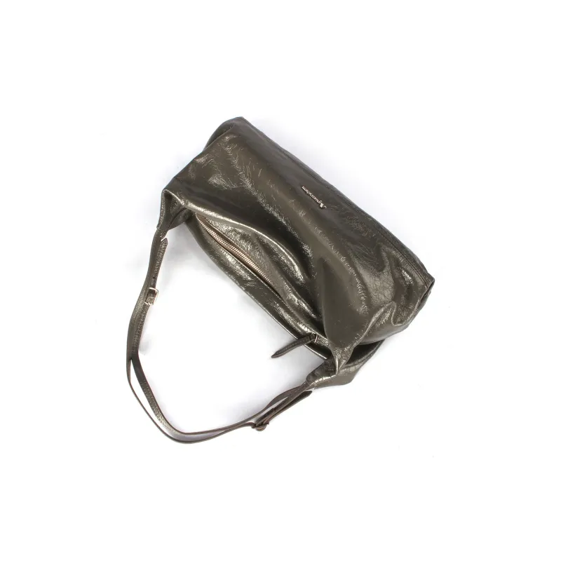 AQUASCUTUM Top Grain Cow Leather Shoulder Bag Women's Concrete Gray-3