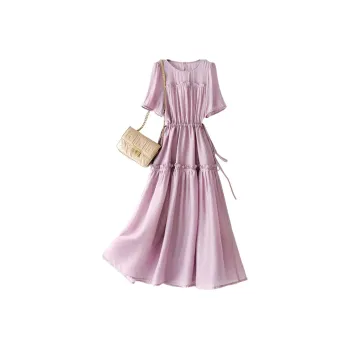 IHIMI Short Sleeved Dress Women's Purple